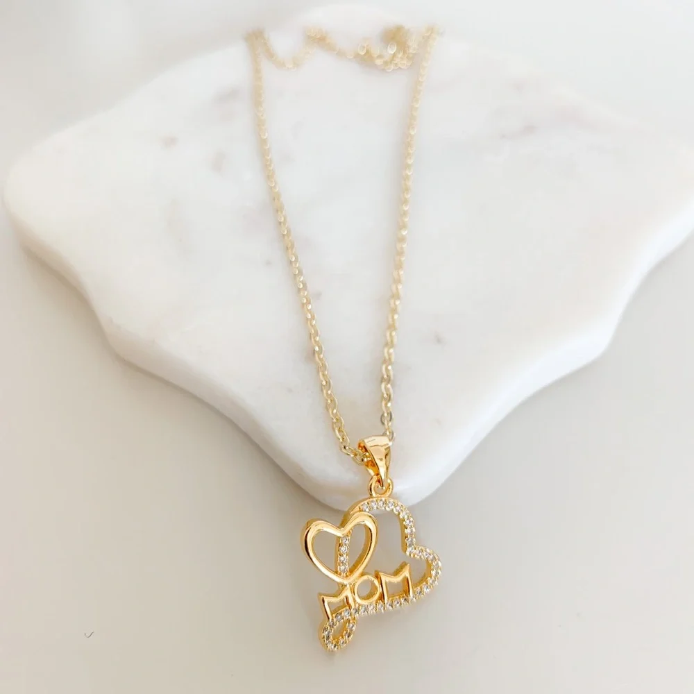 Heart Mom Necklace | 14k Gold Filled - Picture 2 of 7